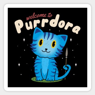 Welcome to Purrdora (Black Outline) Magnet